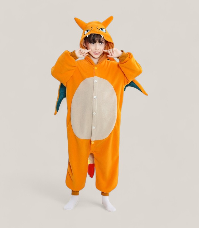 Size options for Charizard Onesie For Kids showing available sizes for ages 4-12 years
