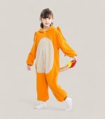 Detailed view of Charizard Onesie For Kids showing soft fleece material