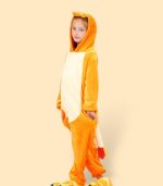 Child playing comfortably in Charmander Onesie For Kids demonstrating mobility