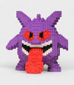 Gengar LEGO Set side view showcasing Pokemon's iconic shape and building technique